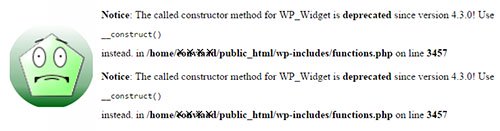خطای Notice: The called constructor method در وردپرس
